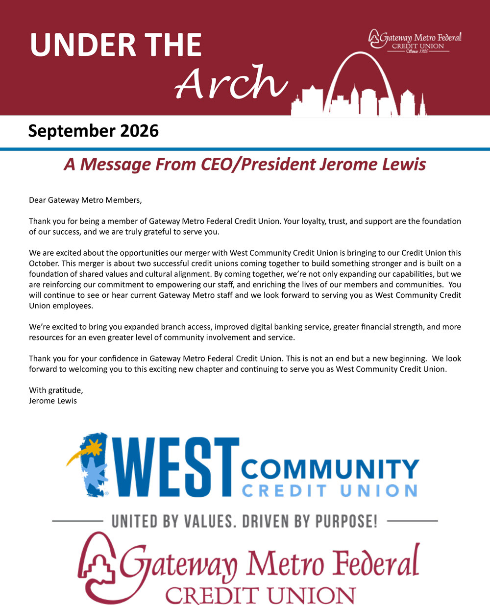 A Message from CEO/President Jerome Lewis